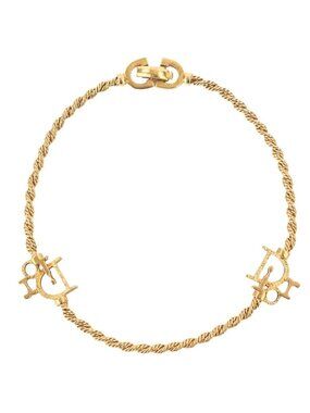 Dior 750 Twist Chain Logo Bracelet Yellow Gold